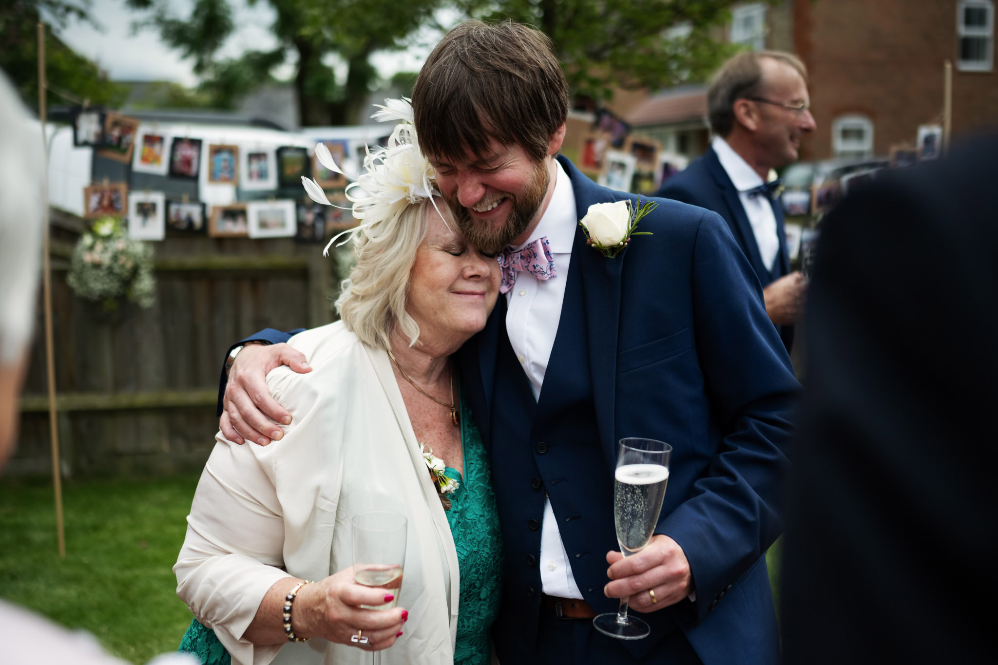 Candid moment from Louise and Tom's wedding near Amersham