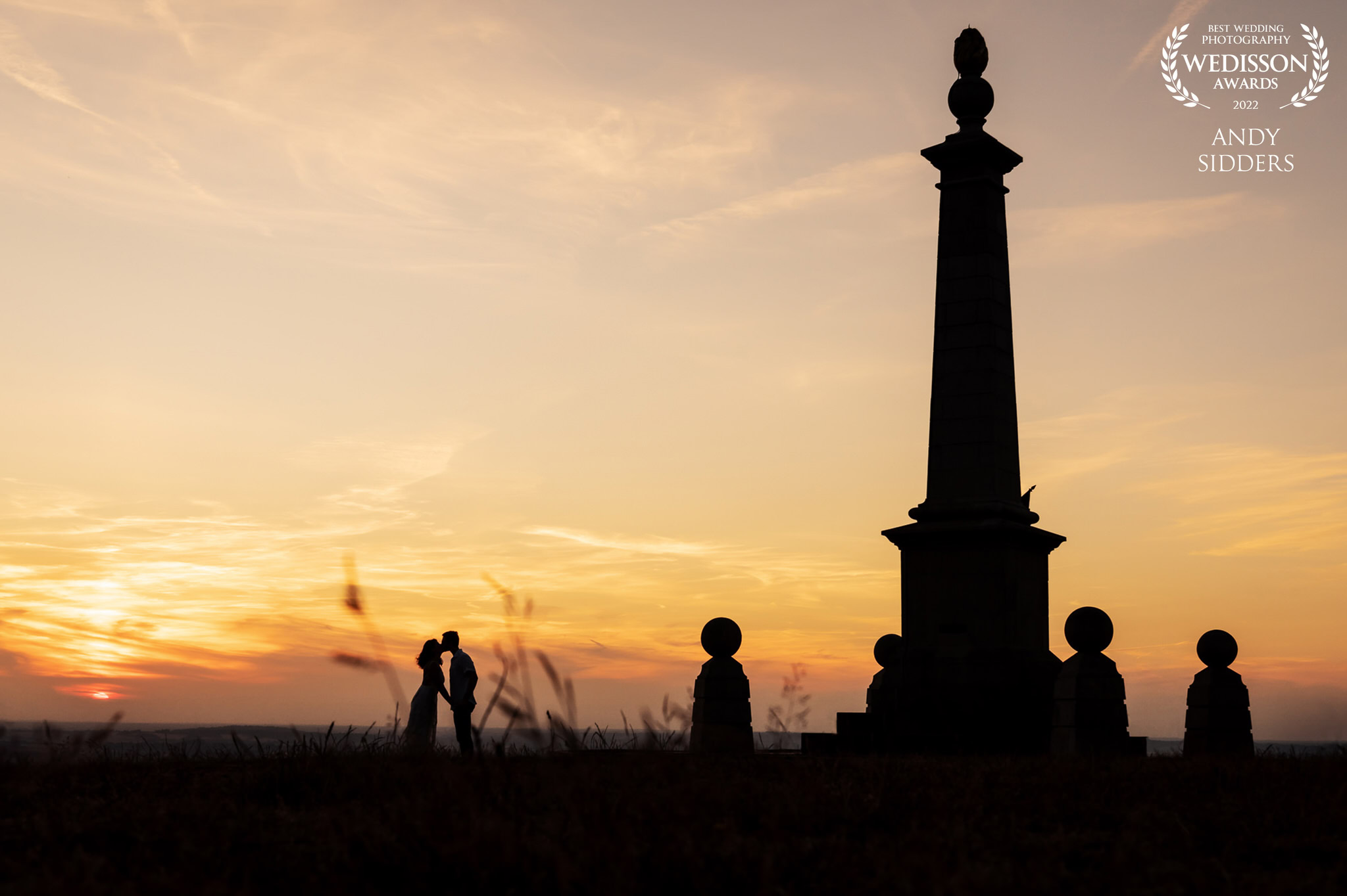 Wedding couple photographed at Coombe Hill near Aylesbury